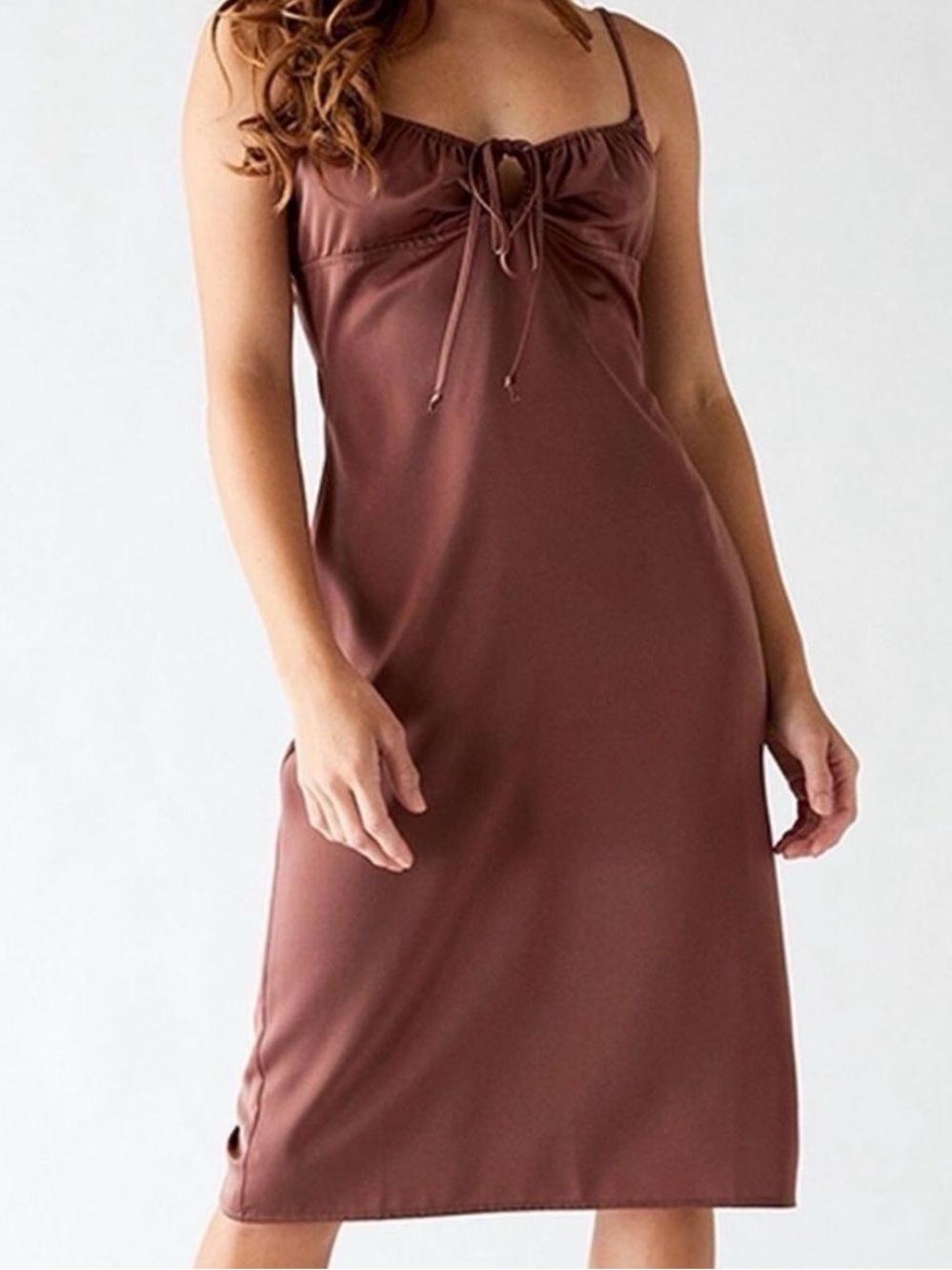 Kendall & Kylie Brown Midi Slip Dress